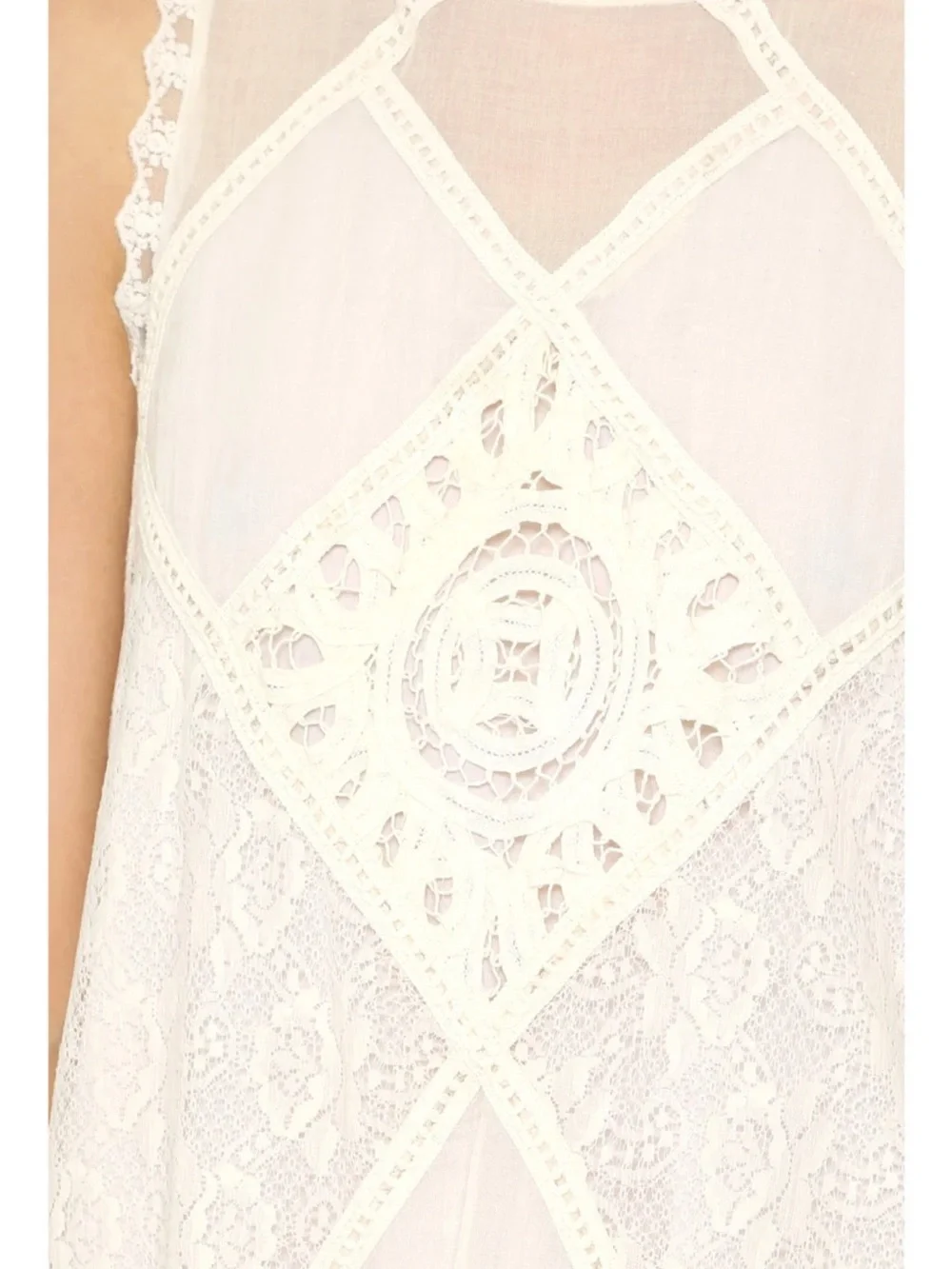 Free People Cream AngelLace Halter Mini Dress Size XS